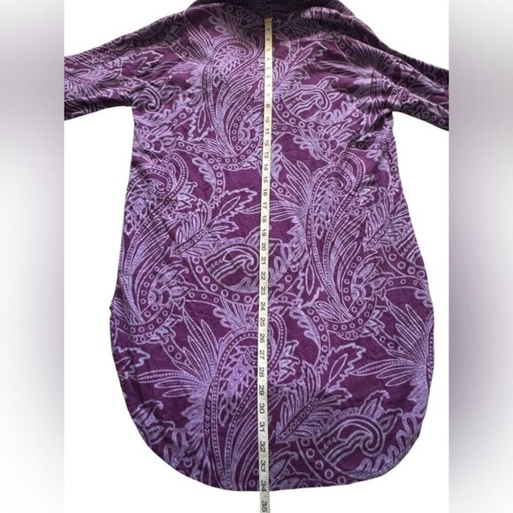 Ted Baker Purple Paisley Long Sleeve Button Pajama Top Shirt Dress Size Medium - Picture 13 of 13